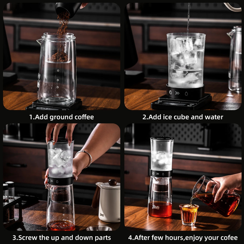 Bincoo 450ml Glass Ice Drip Cold Brew Coffee Pot Maker Cold Brew Coffee Maker Qst
