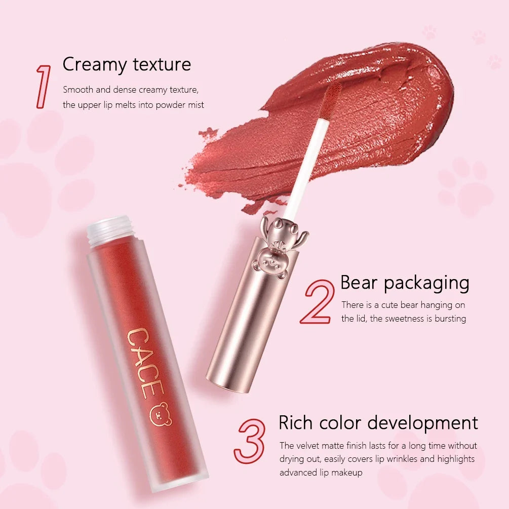 CACE Matte Liquid Lipstick – Waterproof Long-Lasting Lip Gloss Matte Liquid Lipstick Qme