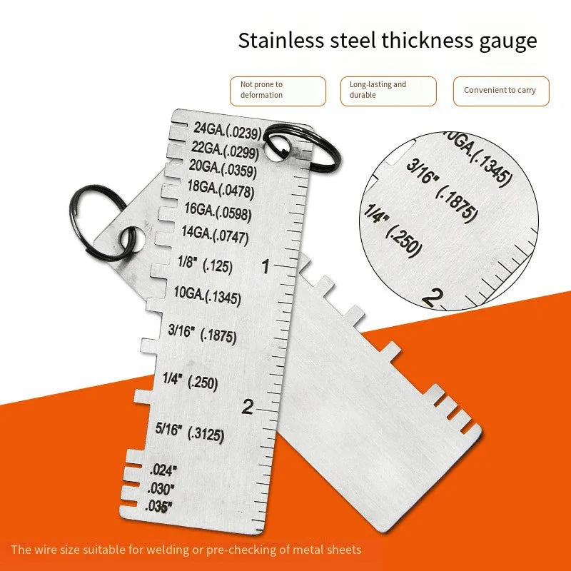 Stainless Steel Thickness Gauge – Wood, Metal & Leather Tool Thickness Gauge Tool Qme