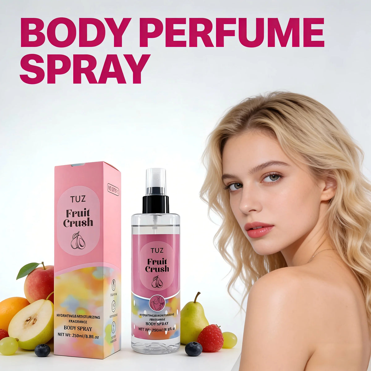 TUZ Hydrating Body Spray Women 250ml – Sweet Gourmand Mist Body Mist Spray Qst