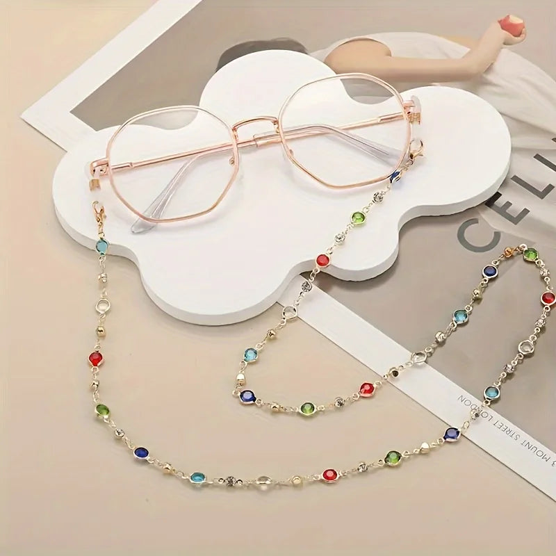 Ladies' Beaded Eyeglass Chain – Fashionable Sunglasses Holder Eyeglass Chain Qme