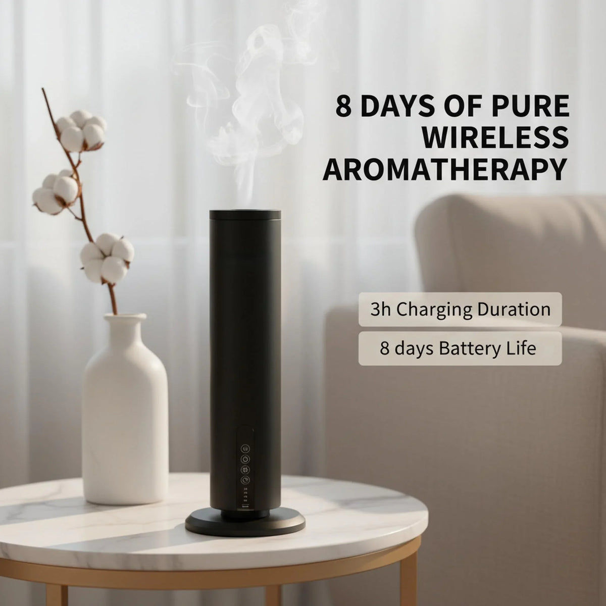 PDQ Waterless Essential Oil Diffuser – Bluetooth Cold Air Scent Machine Essential Oil Diffuser Qst