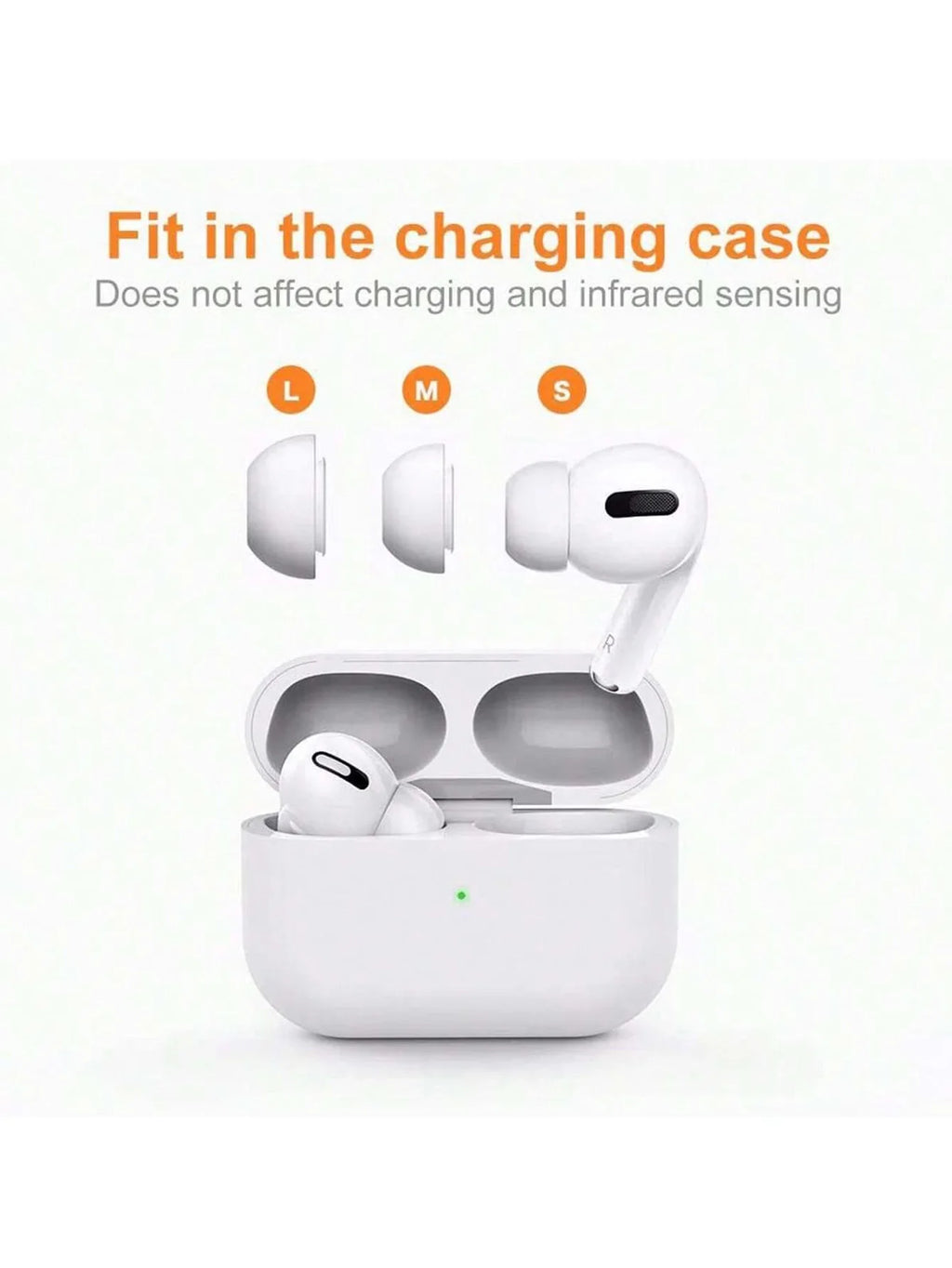 Silicone Ear Tips for AirPods Pro – 6-Pack Noise-Isolating Caps Earphone Ear Tips Qme