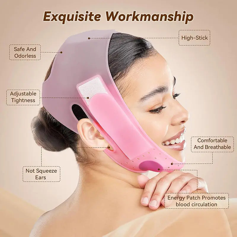 3D Graphene Silicone V-Face Lifting Mask – Chin Slimming Strap Face Lifting Mask Qst