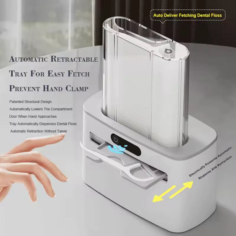 Smart Sensor Auto Dental Floss Dispenser – USB Rechargeable Floss Dispenser Qst