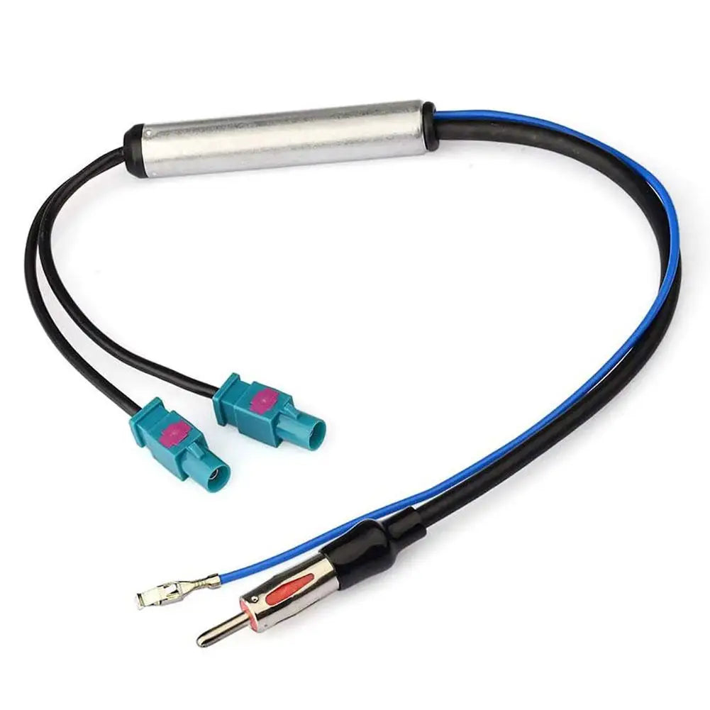 Dual Fakra DIN AM FM Antenna Adapter with Amplifier for Audi Car Antenna Adapter Qme A