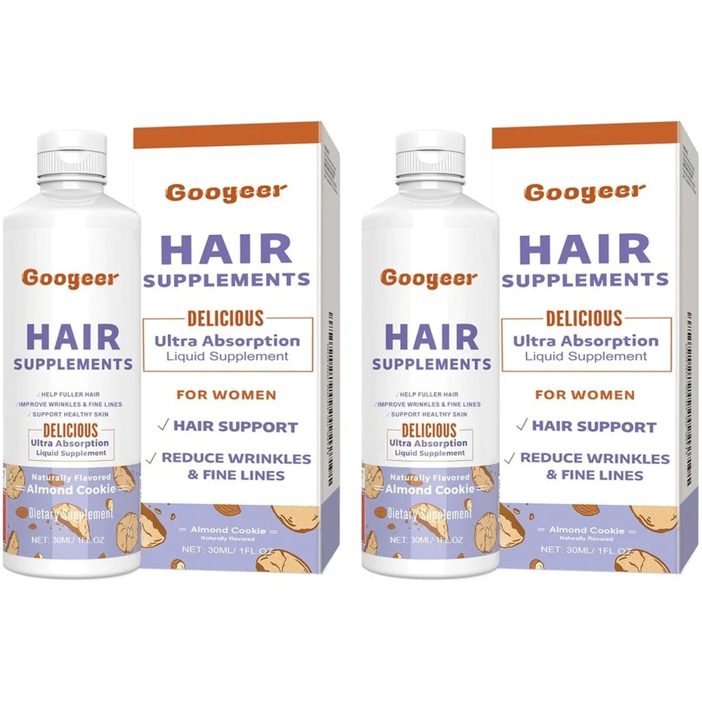 Googeer Hair Growth Liquid Supplement – Biotin, B6 & Pumpkin Seed Oil Hair Growth Supplement Qst 2 bottles
