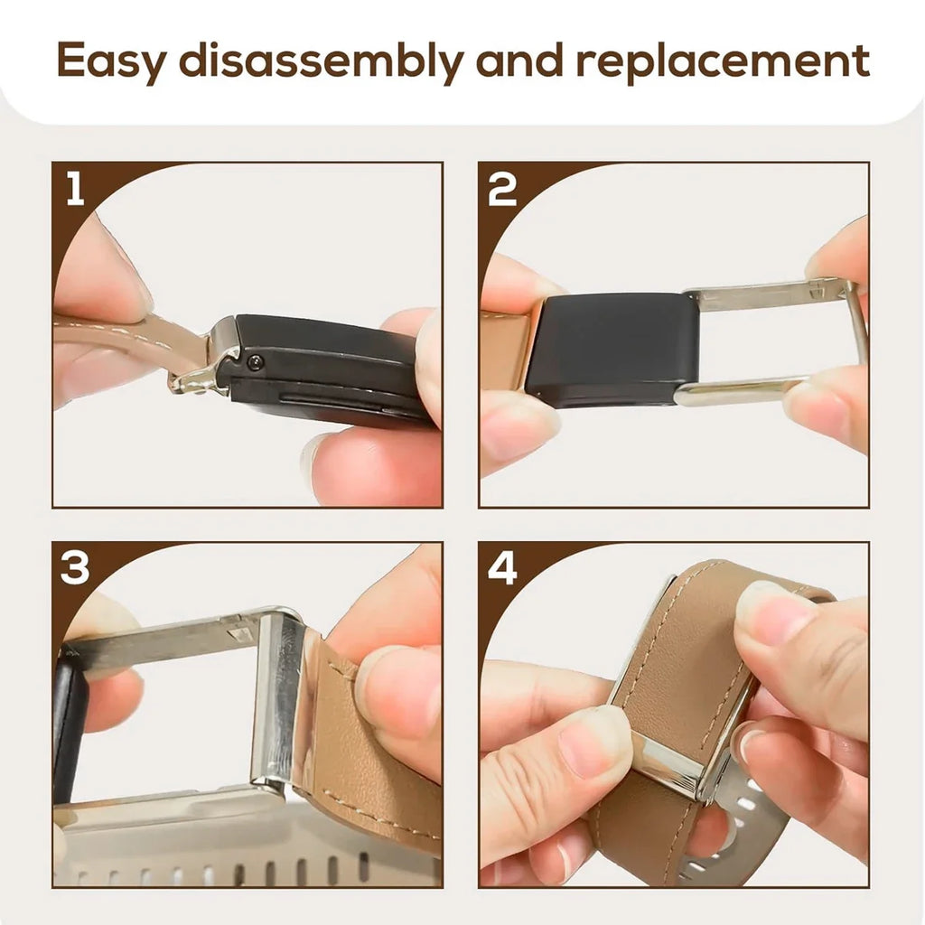 Leather Replacement Strap for WHOOP 5.0 – Soft & Breathable Fitness Tracker Band Qme