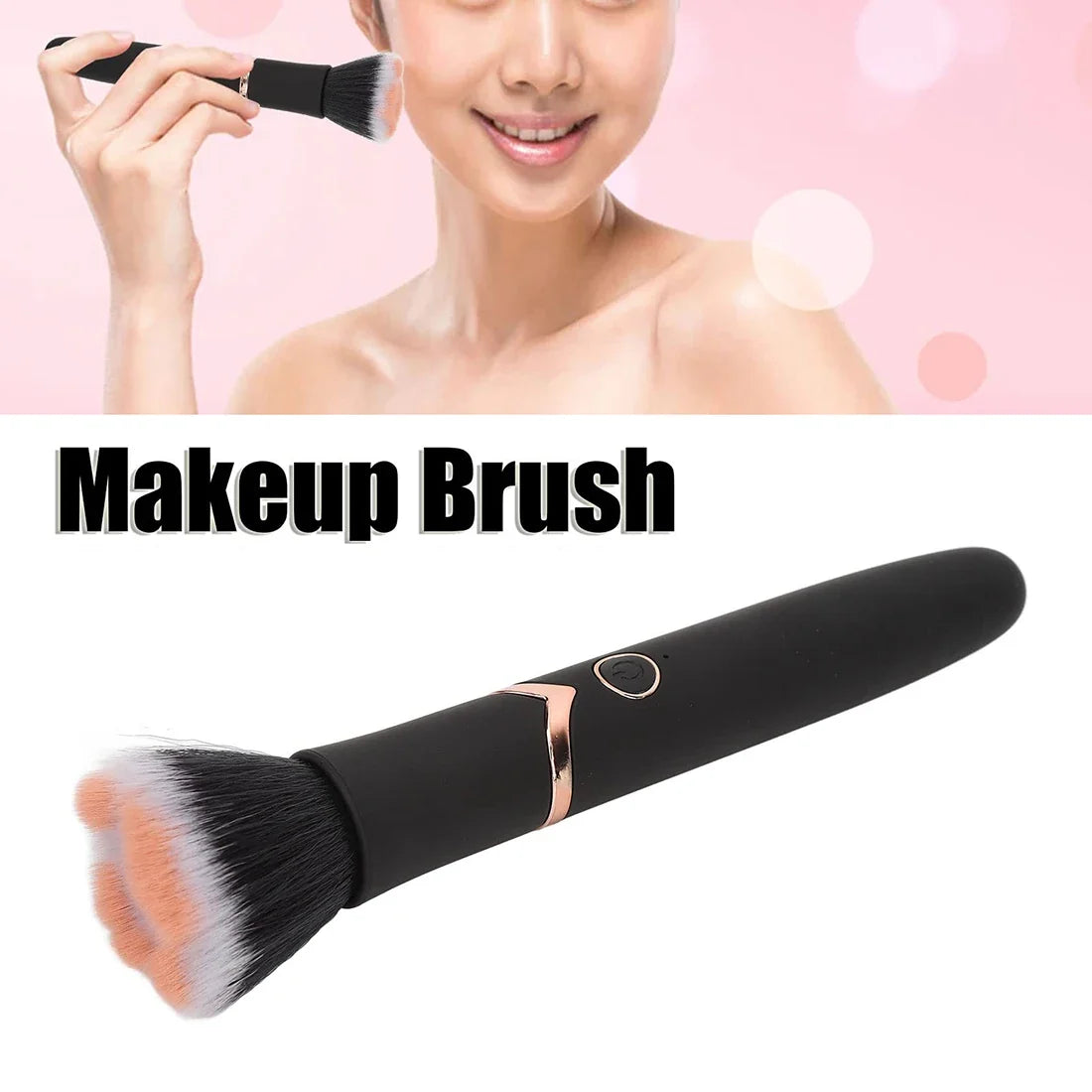 Qme Electric Vibrating Makeup Brush – 10 Speed Blush Powder Electric Makeup Brush Qme