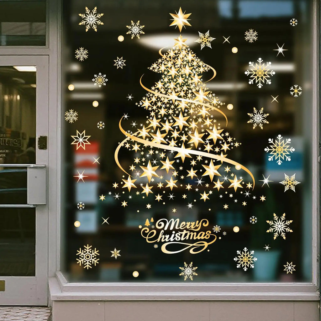 Christmas Window Clings – 2 Sheets Static Tree Decals 35x50cm Christmas Window Clings Qme