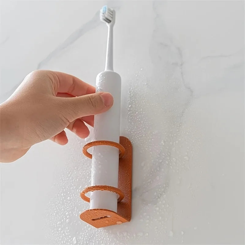 Wall Mounted Toothbrush Holder No Drill – Qme, 3 Colors Toothbrush Holder Qme Orange