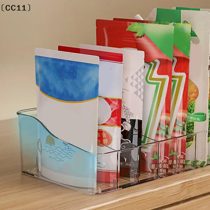 Transparent Divided Spice Rack & Countertop Organizer Tray Countertop Storage Organizer Qme