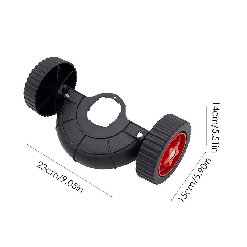 Weed Trimmer Support Wheel – Portable Grass Trimmer Attachment Trimmer Auxiliary Wheel Qme black