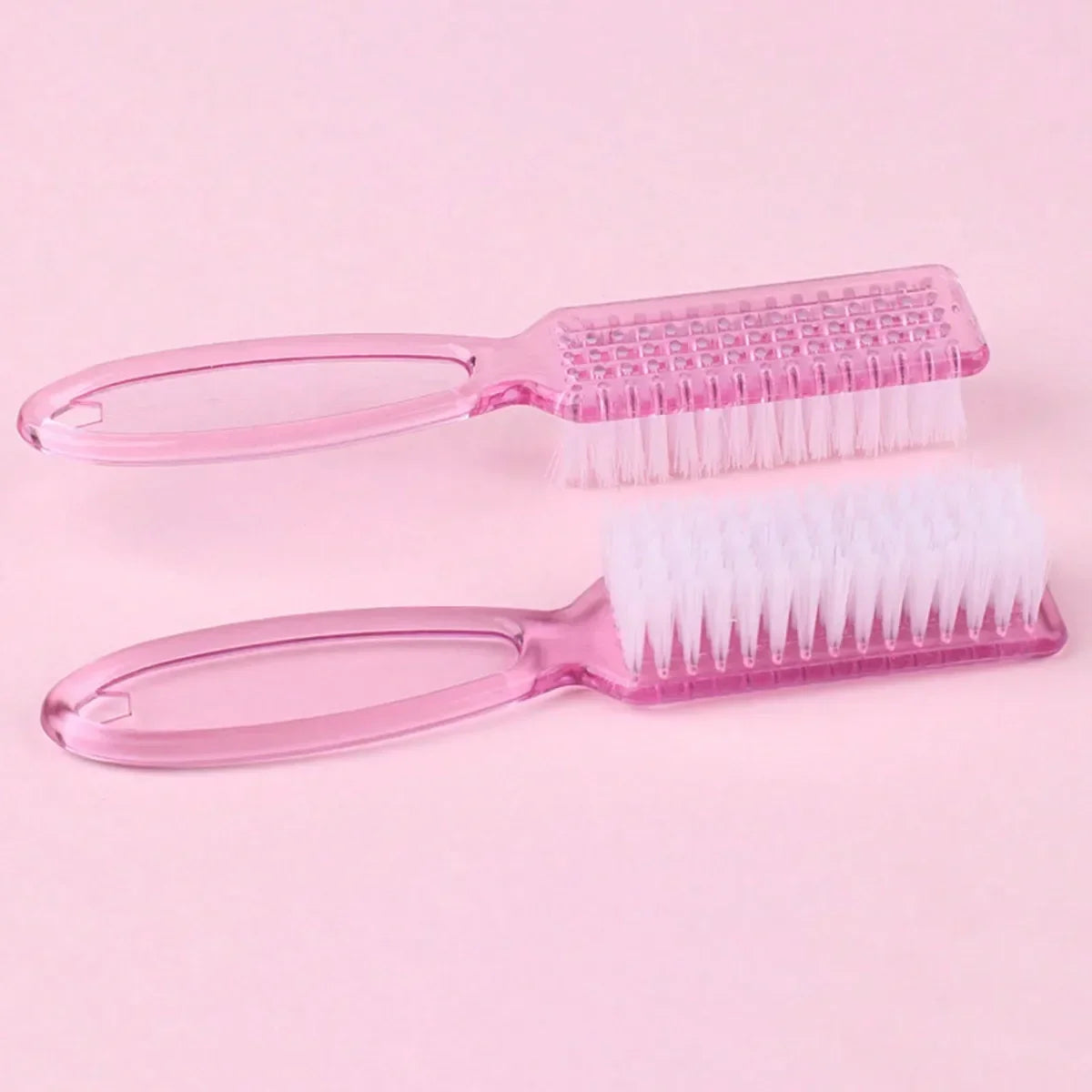 Nail Art Dust Brush Long Handle Square Head Manicure 2pcs Nail Art Brush Qme 2PCS Pink