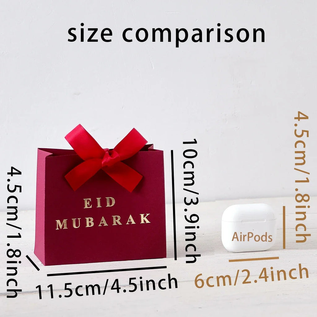 5-Piece Eid Gift Boxes with Ribbon Bows | Paper Packaging Gift Box Set Qme