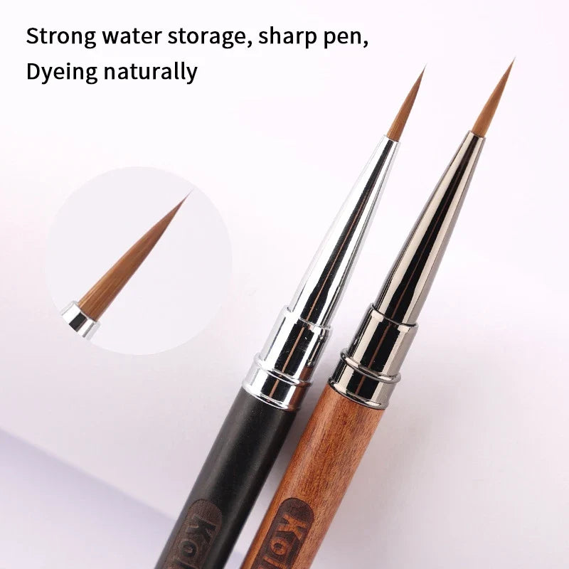 Wood Handle Triangular Nail Art Brush – Acrylic Liner & Petal Nail Art Brush Qme