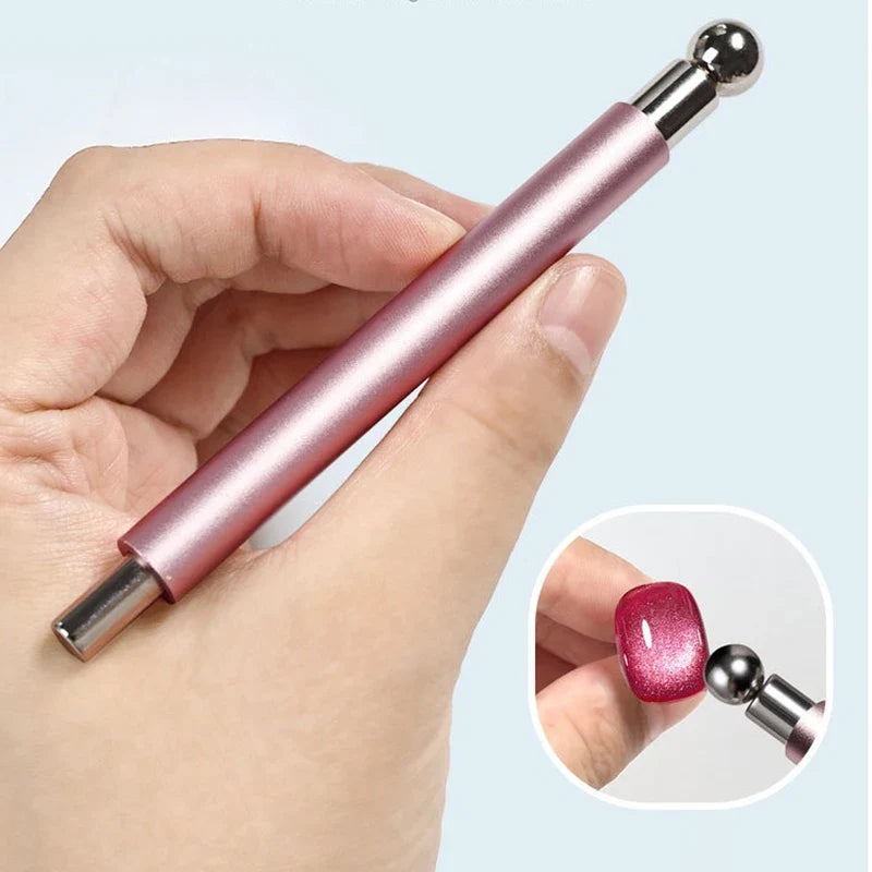 Double Head Cat Eye Nail Magnet Pen | Strong Magnetic Tool Nail Magnet Pen Qme