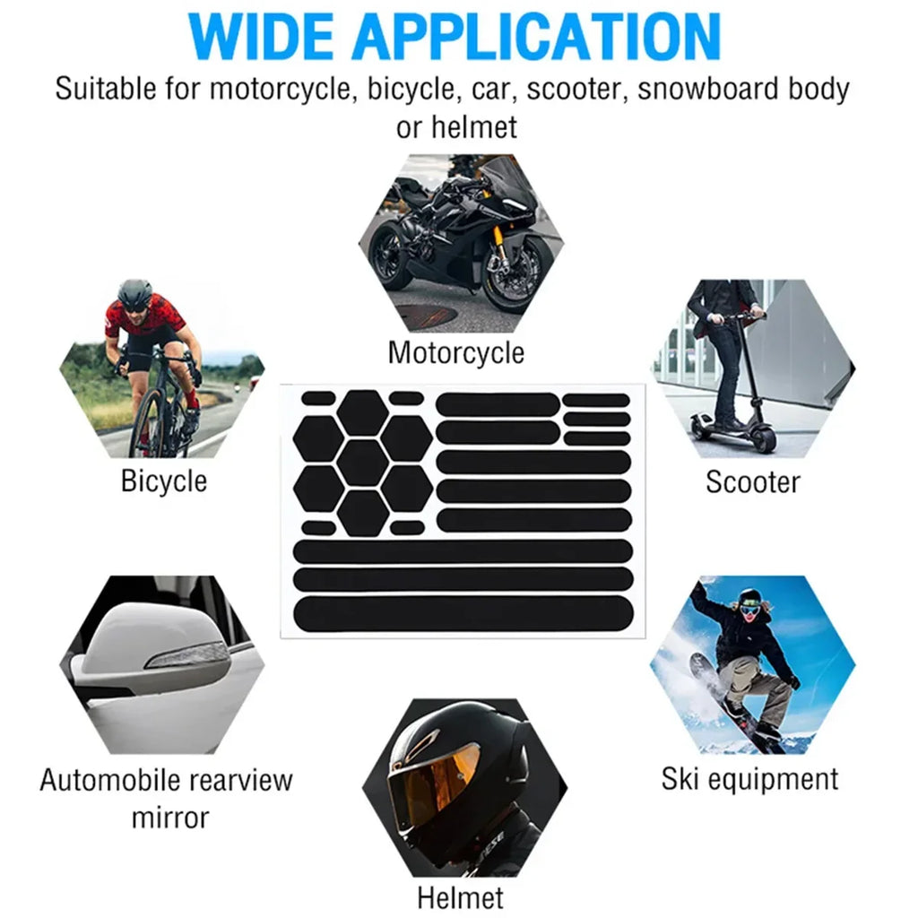 Helmet Reflective Warning Stickers – Night Safety Visibility Decals Reflective Safety Sticker Qme