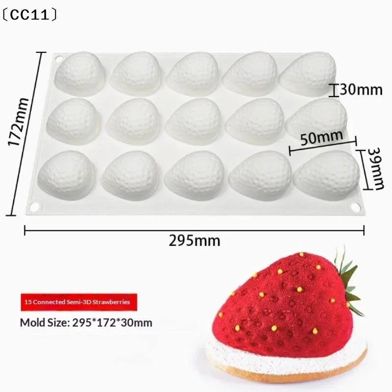 Silicone Strawberry Mousse Cake Mold | 29.5x17cm Baking Mold Silicone Baking Mold Qme