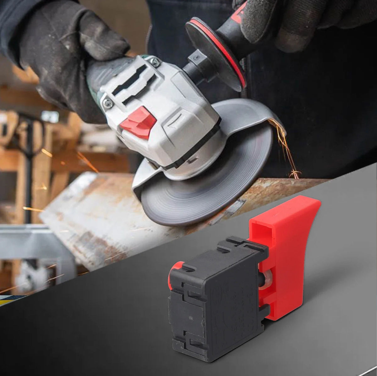 Trigger Button Switch for 125 Angle Grinder – Anti-Lock Power Tool Switch Qme