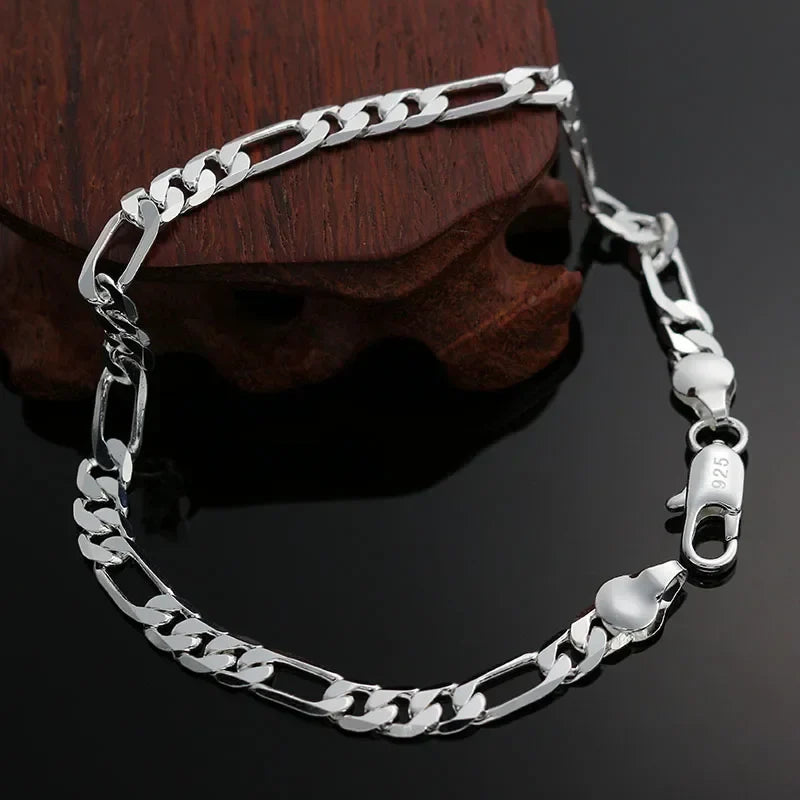 925 Sterling Silver Fine Chain Bracelet for Women Sterling Silver Bracelet Qme Default Title