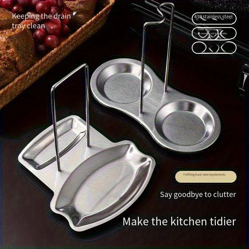 Pot Lid & Spoon Holder – Space-Saving Steel Kitchen Organizer Kitchen Utensil Holder Qme