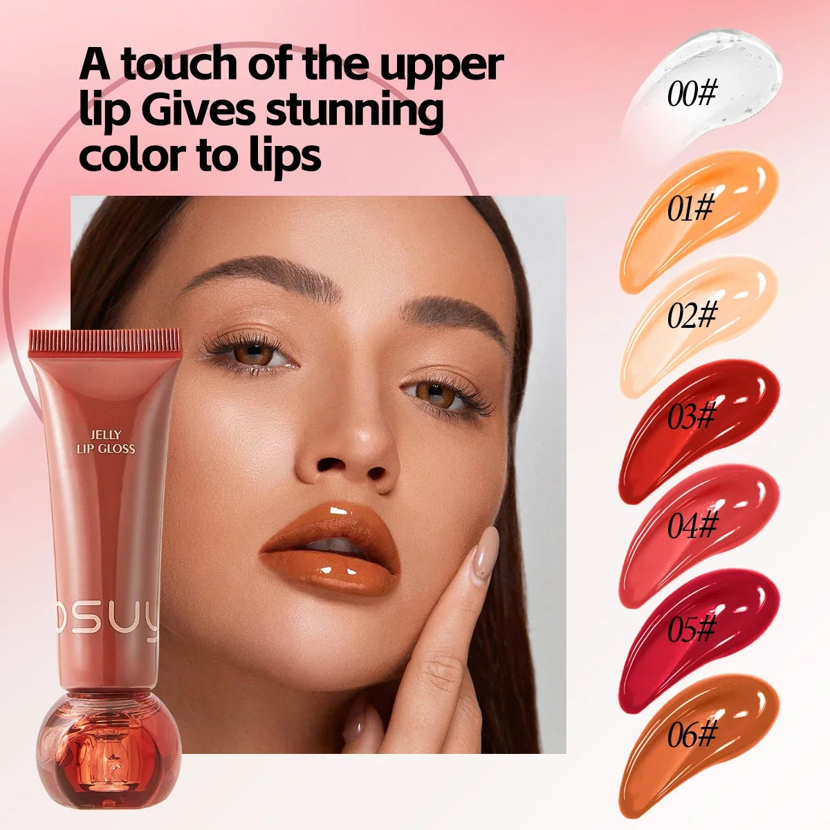 Moisturizing Jelly Lip Gloss – Waterproof & Non-Stick, 7 Shades Lip Gloss Qme