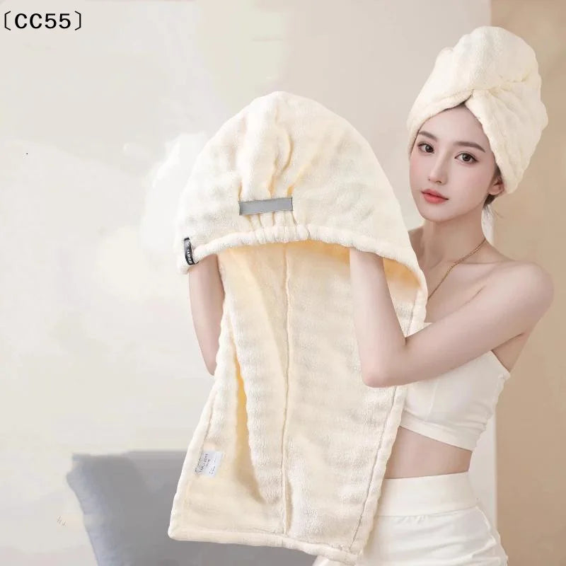 Super Absorbent Quick-Dry Hair Cap – Thickened Towel Wrap Hair Drying Cap Qst