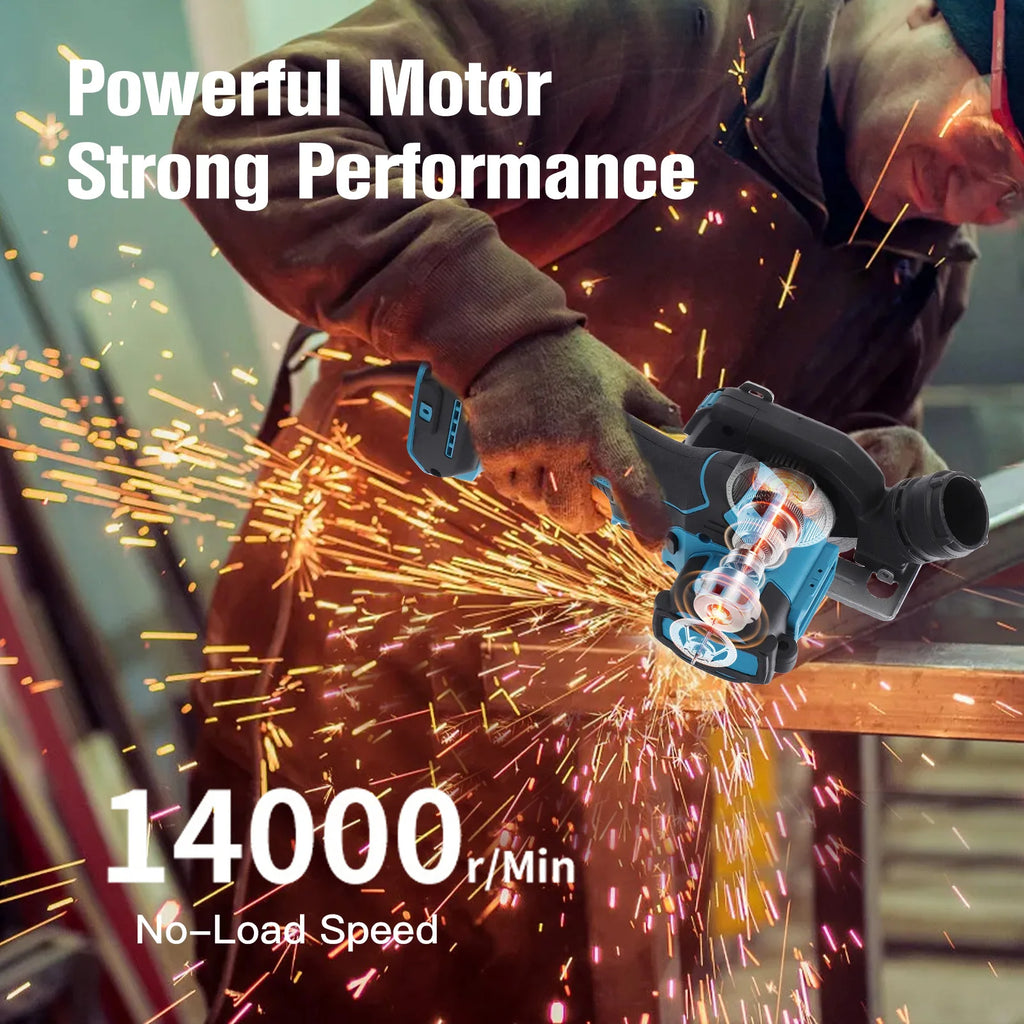 Cordless Angle Grinder 14000RPM Brushless Kit + 4 Discs Cordless Angle Grinder Qst