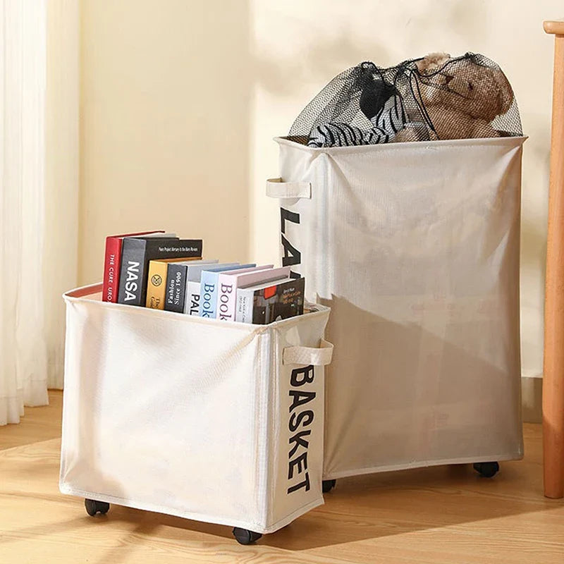 Large Foldable Yoga Mat Storage Basket with Wheels – 8 Colors Foldable Storage Basket Qme