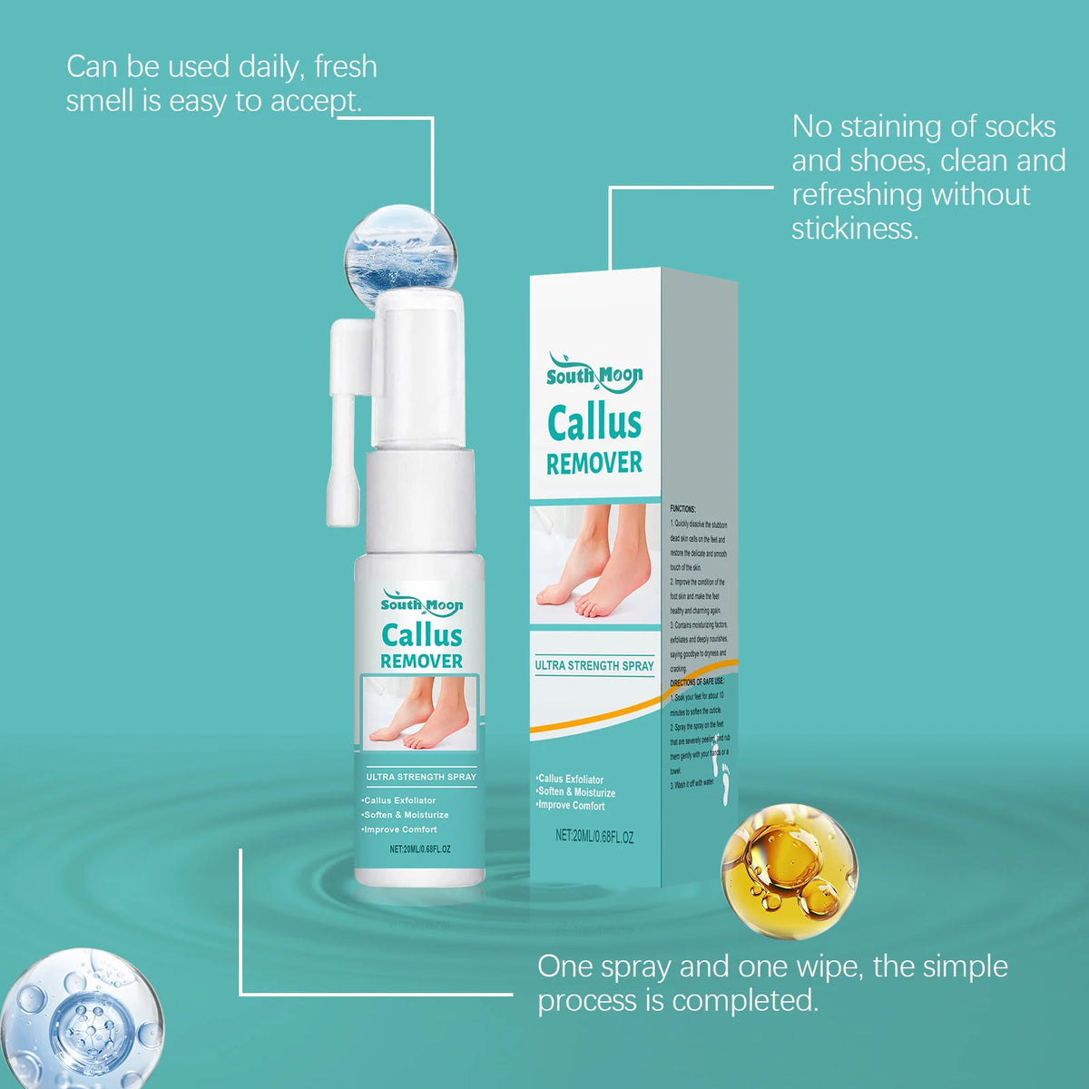 Foot Peeling Spray – Exfoliating Callus & Dead Skin Remover Foot Exfoliating Spray Qst