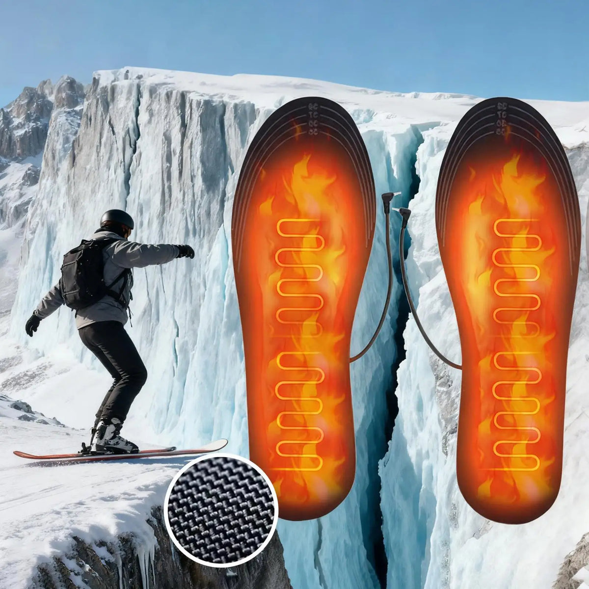 Electric Heated Insoles – Cuttable Breathable Foot Warming Pad Electric Heated Insoles Qme