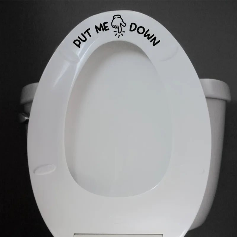 Funny "PUT ME DOWN" Toilet Vinyl Removable Decal Sticker Vinyl Wall Decal Qme
