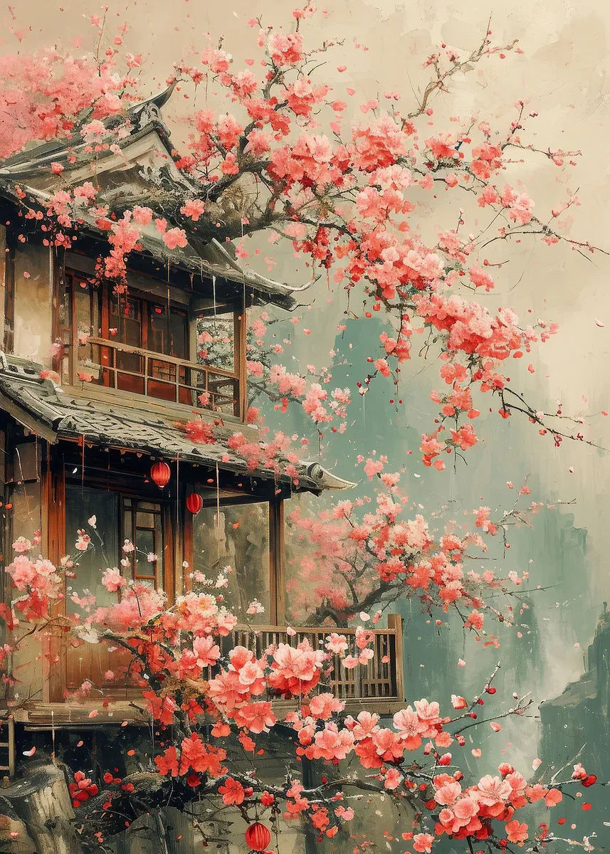 Japanese Cherry Blossom Mount Fuji Canvas Wall Art Print Canvas Wall Art Qst 8 20x30cm Unframed