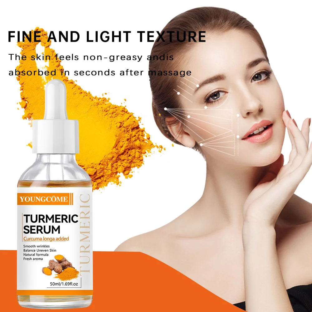 YOUNGCOME Turmeric Facial Serum – Nourishing Brightening Essence Face Serum Qst