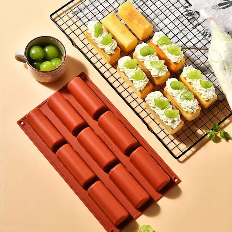 9 Cavity Deep Silicone Chocolate Bar Mold – Stuffed & Thick Silicone Baking Mold Qme