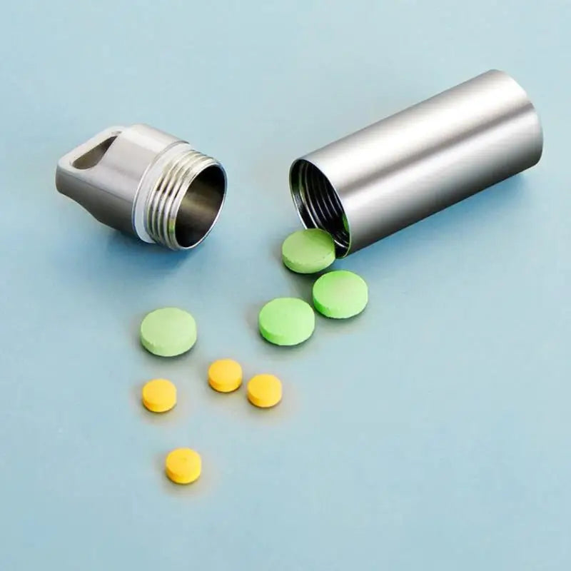 Mini Stainless Steel Waterproof Capsule Pill Box Pendant Capsule Pendant Qme