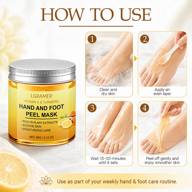 Vitamin C & Turmeric Hand Wax Mask – Smooth & Brighten Hand & Foot Mask Qst