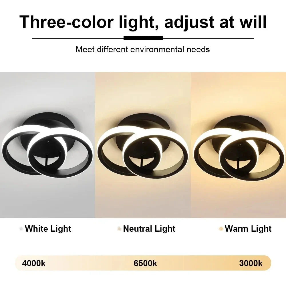 Modern LED Ceiling Chandelier – 3 Color Modes | Metal Finish LED Ceiling Chandelier Qme