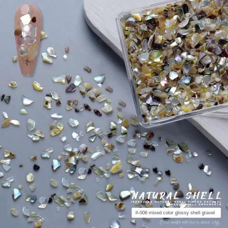 3D Shell Gem Glitter Nail Art Decals – DIY Nail Decorations Nail Art Decals Qme