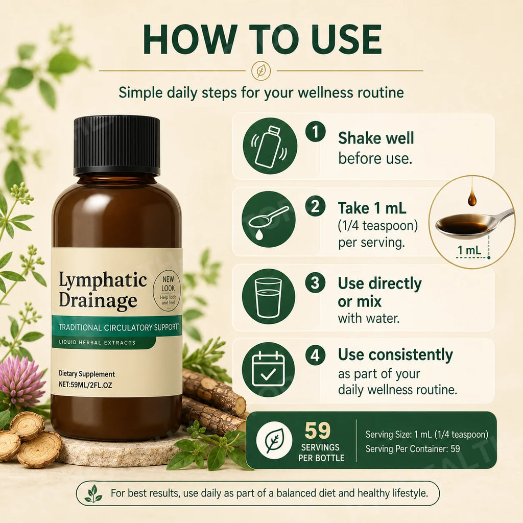 Lymphatic Drainage Drops 59ml – 4 Herbal Extracts Wellness Herbal Wellness Drops Qst