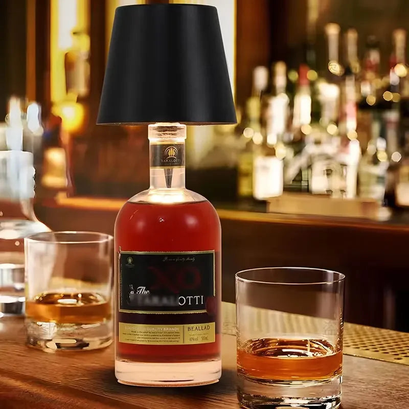 Wine Bottle LED Wireless Table Lamp | 3-Color Dimmable USB LED Table Lamp Qme