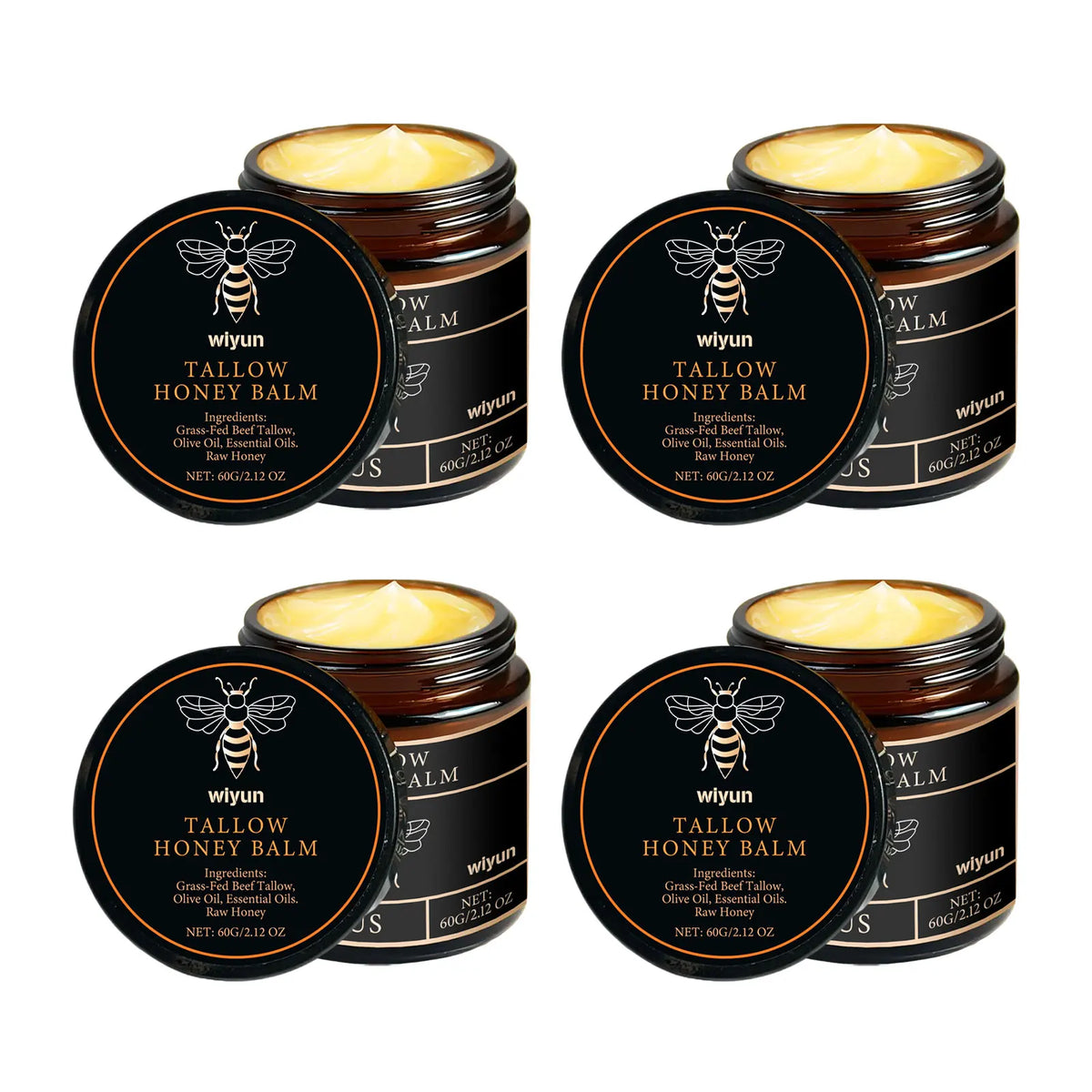 Grass Fed Beef Tallow & Raw Honey Moisturizing Balm Moisturizing Balm Cream Qst 240g