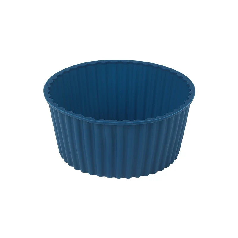 Silicone Muffin & Cupcake Baking Mold – Non-Stick Bagel Pan Silicone Baking Mold Qme Blue