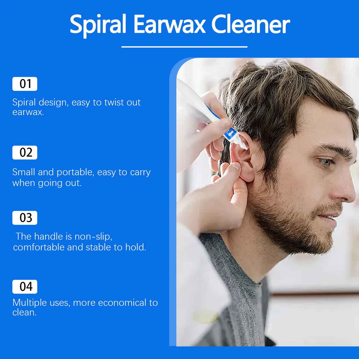 Soft Silicone Spiral Ear Cleaner – Portable Family Ear Tool Ear Care Tool Qst