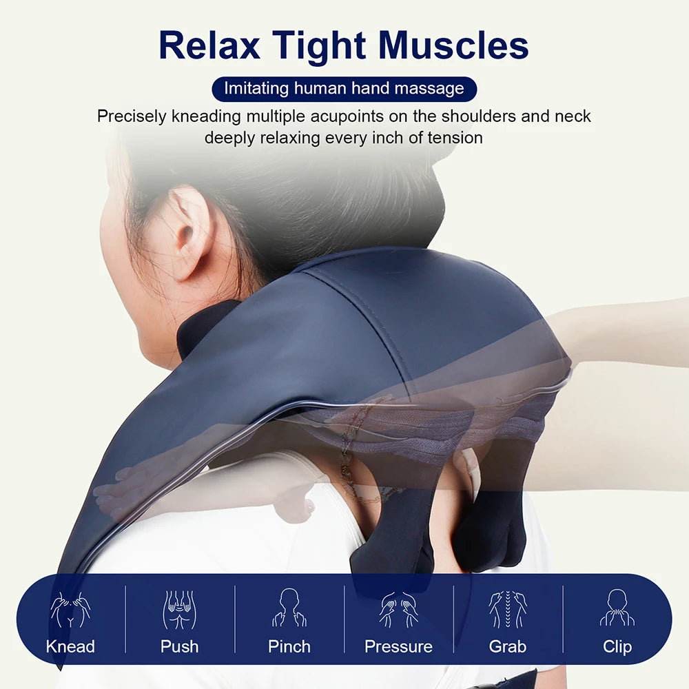 10-Head Wireless Neck & Shoulder Kneading Massage Shawl Massage Shawl Qst