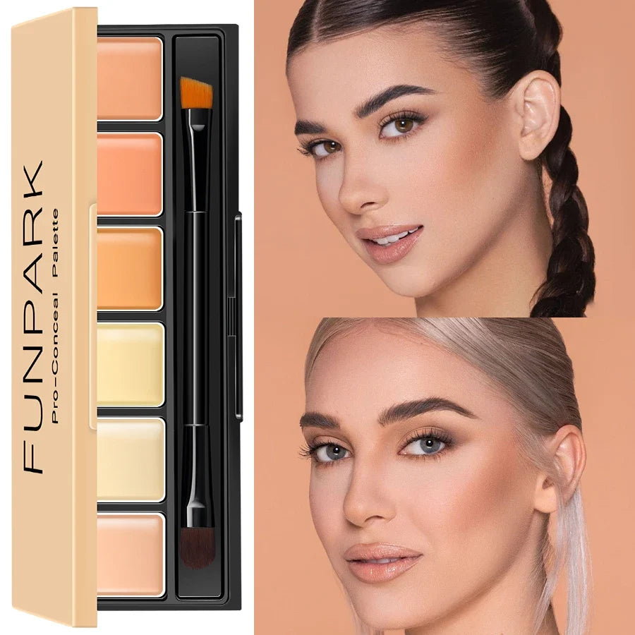 6-Color Concealer Blush Highlight Contour Cream Palette Cream Makeup Palette Qme