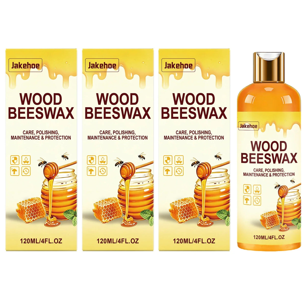Wood Beeswax Polish – Moisturize, Restore & Shine Furniture Furniture Polish Wax Qme 3 x 120ML Boxed