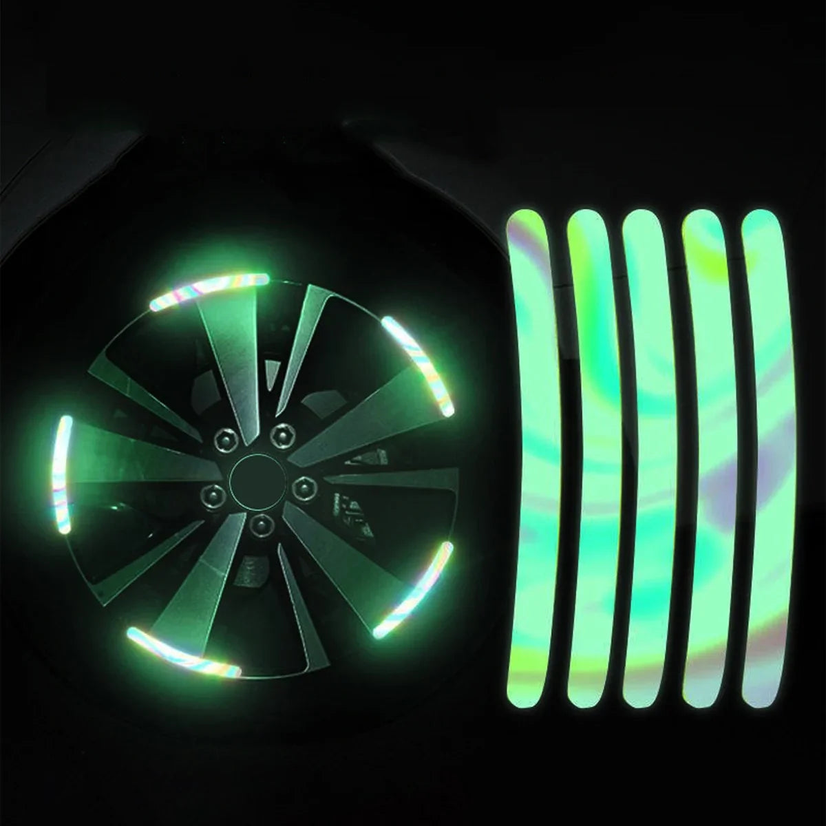 20 Colored Reflective Strips Self-Adhesive Car & Moto Stickers Reflective Car Stickers Qme Colorful