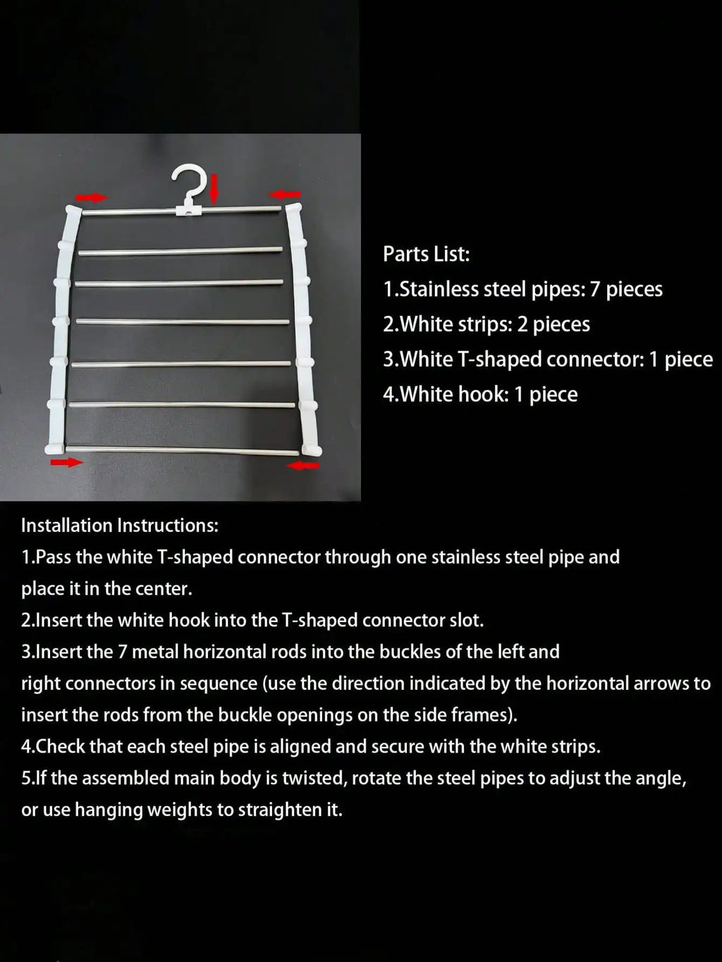 Multi-Layer Pants Hanger – Non-Slip Space-Saving Organizer Clothing Hanger Organizer Qme